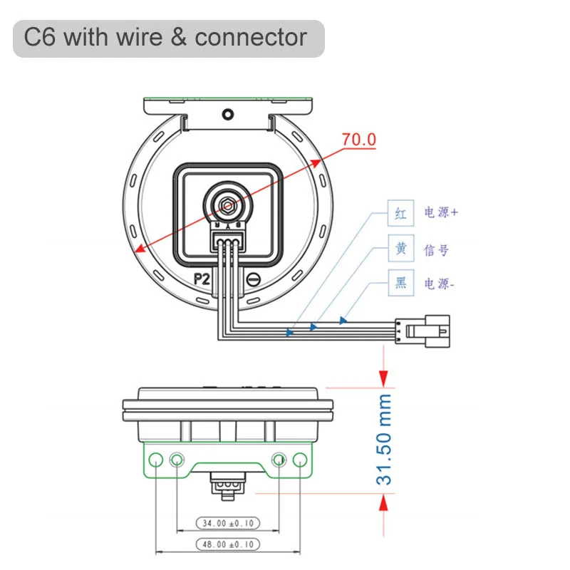 C6 air pressure sensor drawing